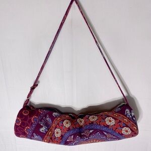 Floral Mandala Print Purple Pink Yoga Mat Bag Shoulder Bag